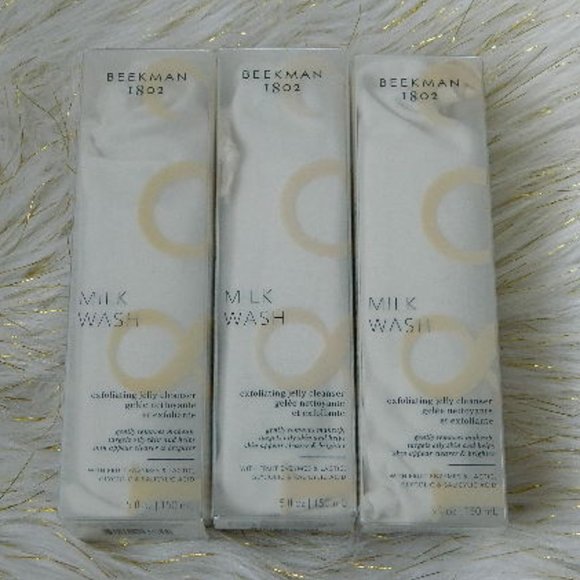 BEEKMAN 1802 MILK WASHJELLY CLEANSER FULL SIZE LOT OF 3 $120 VALUE FAST SHIP
